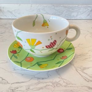 Haba Whimsical ceramic mug and saucer, NWOT, rare